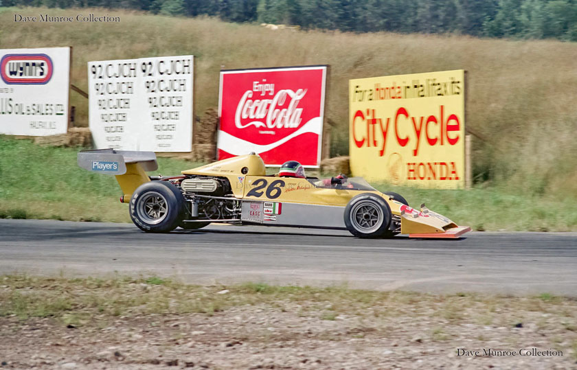 Formula Atlantic car driving around the circuit, 1976.
