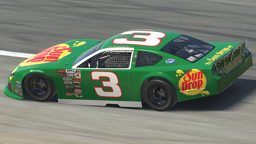 iRacing's latest Late Model Stock car from the side
